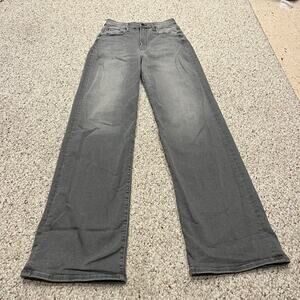 Mother The Maven Heel Wide Leg Jeans 24 Barely There Gray Denim High Waist